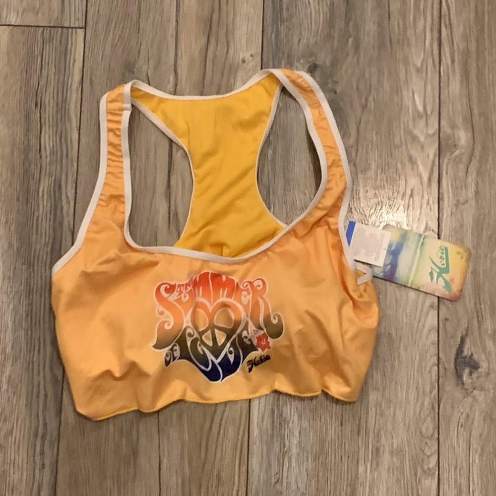 NWT Hobie Surf shop halter bikini bralette crop top E